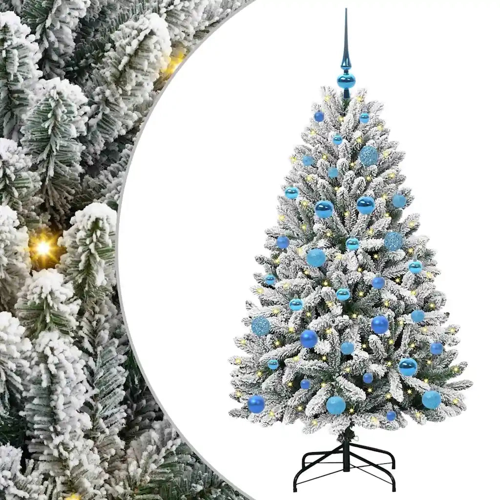 Albero di Natale artificiale con 150 LED Verde e Bianco 150 cm 3395746