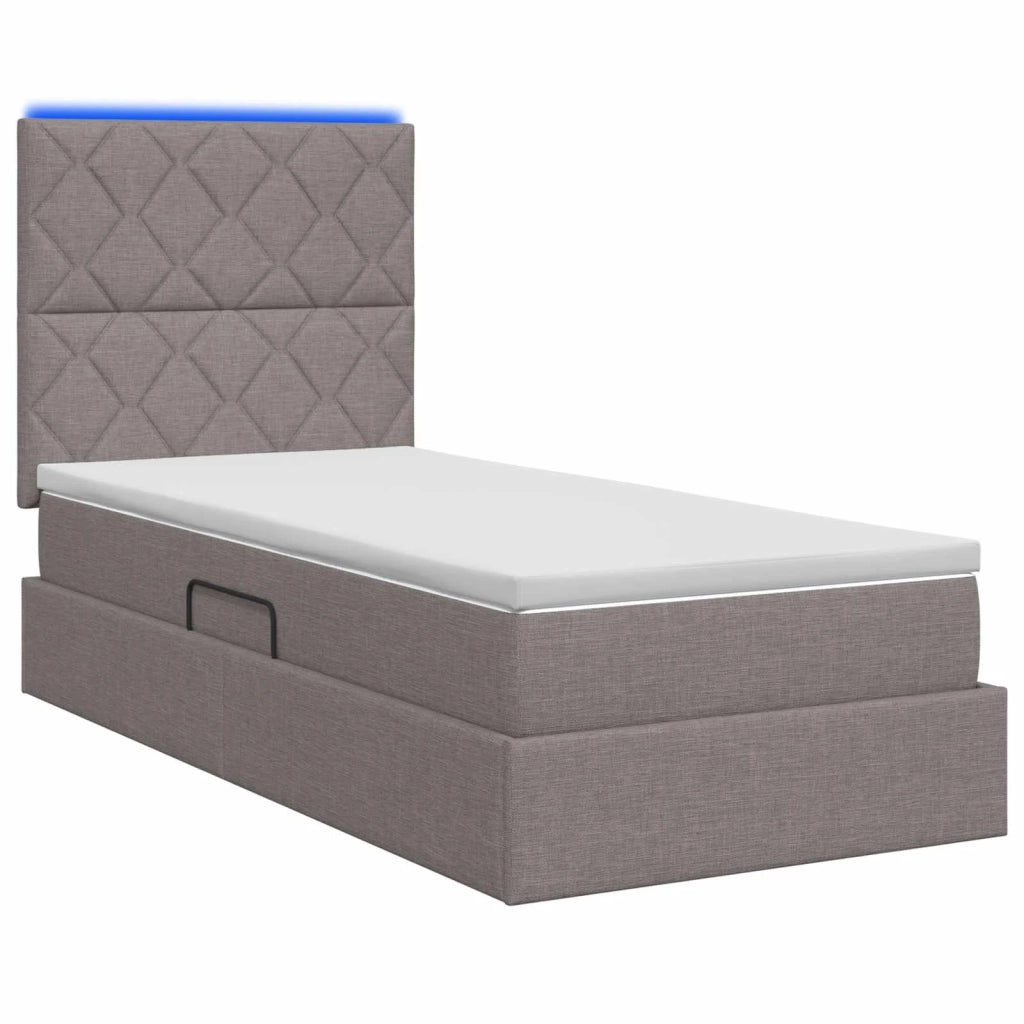 Letto con contenitore LED e materasso Tortora 90 x 190 cm 3459978