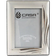 Trade Shop - Cornice Portafoto Porta Foto Fotografia 20x25cm Silver Foglie Effetto Satinato -