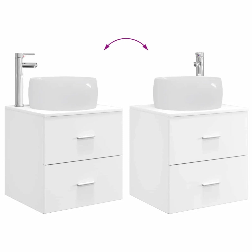 Set di mobili per il bagno 2 pz Bianco Legno ingegnerizzato 3404000