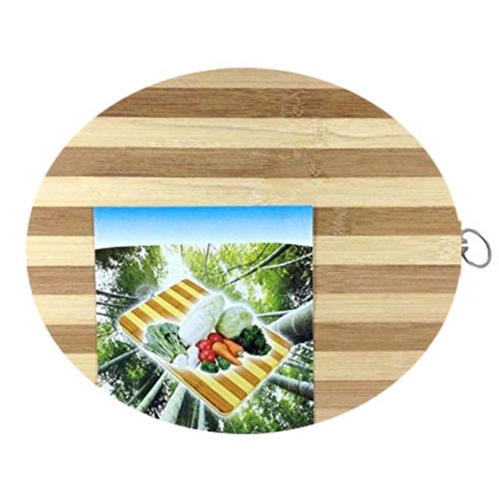 Trade Shop - Tagliere Tondo 25 Cm Diametro In Bambu' Legno Bamboo Naturale Affettare -