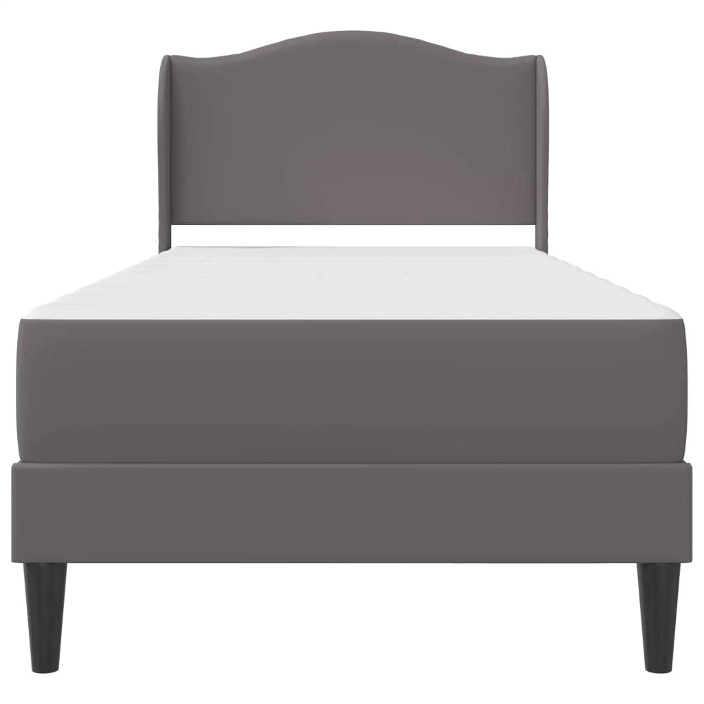 Struttura del letto con testiera Grigio 90 x 190 cm Similpelle