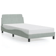 Letto singolo | Letto per adulti | Giroletto Dover Grigio Chiaro 100x200 cm Velluto