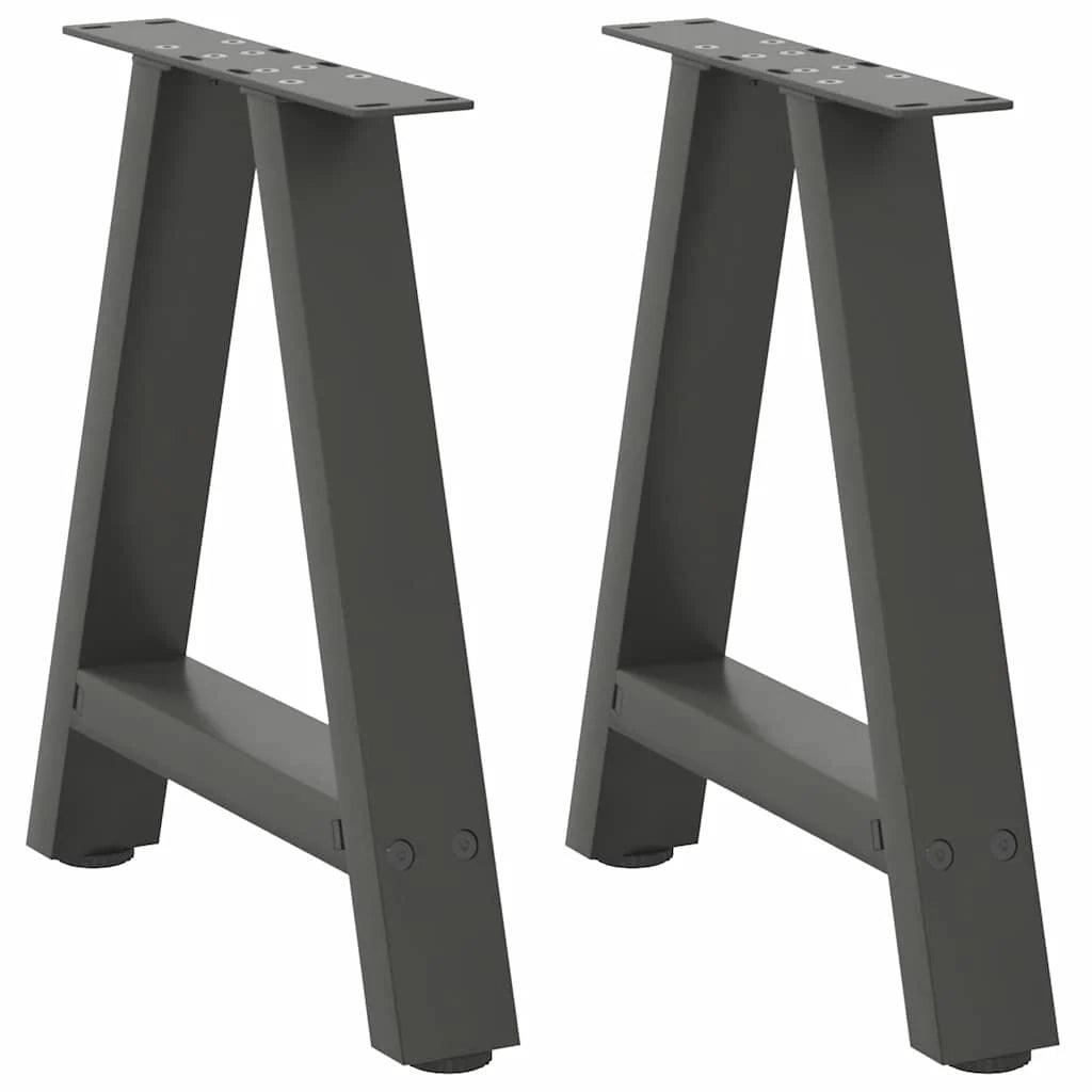 Set di 2 gambe per tavolino da caffè a forma di A con piedini regolabili 38 x 42-43 cm acciaio antracite 02_0057110