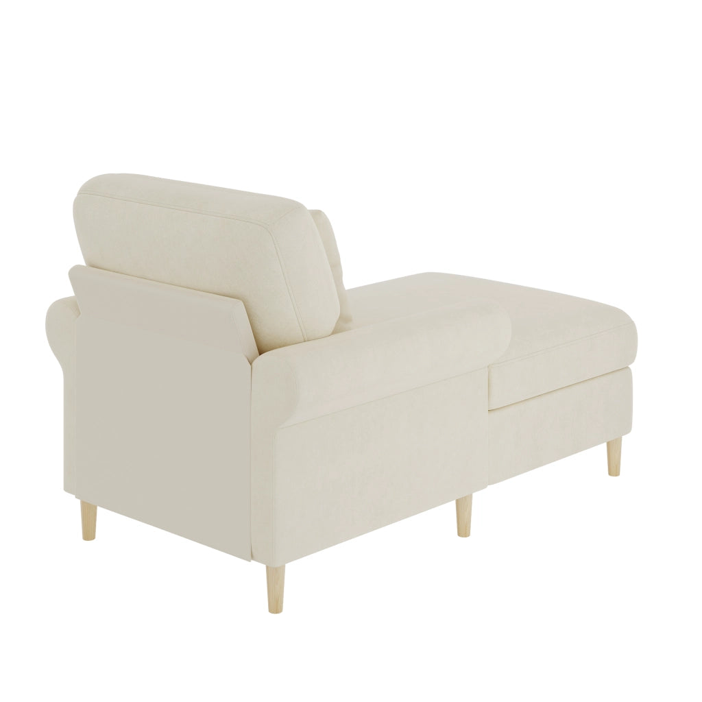 Poltrona relax imbottita in velluto, sedia lounge reclinabile, beige