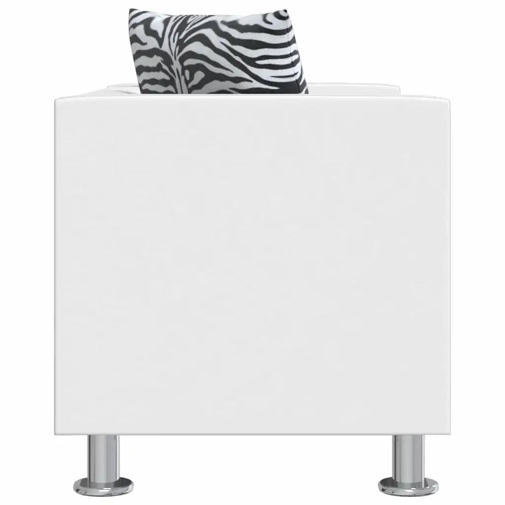 Set Divani a 2 e a 3 Posti in Similpelle Bianco  cod mxl 7702