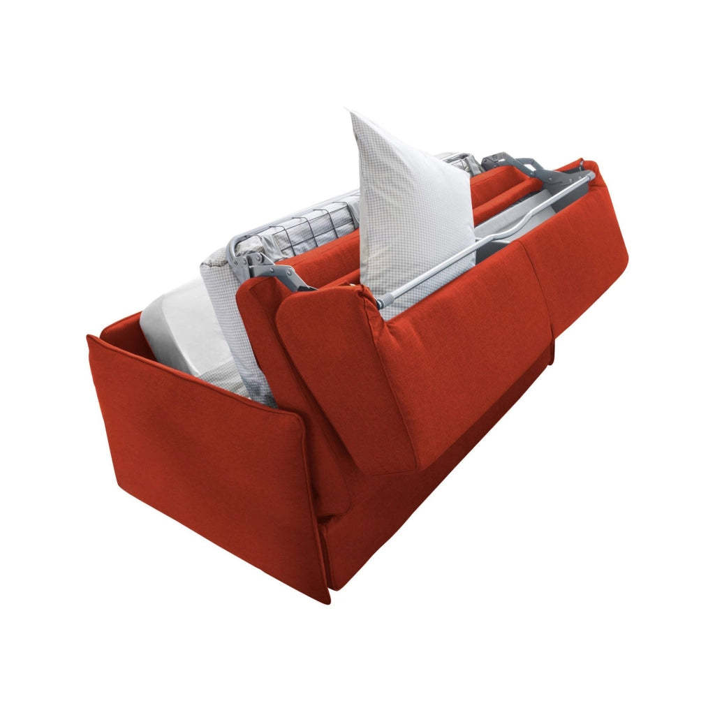 Follina, Divano Letto 2 Posti Sfoderabile Made in Italy, 160x95 cm Arancione