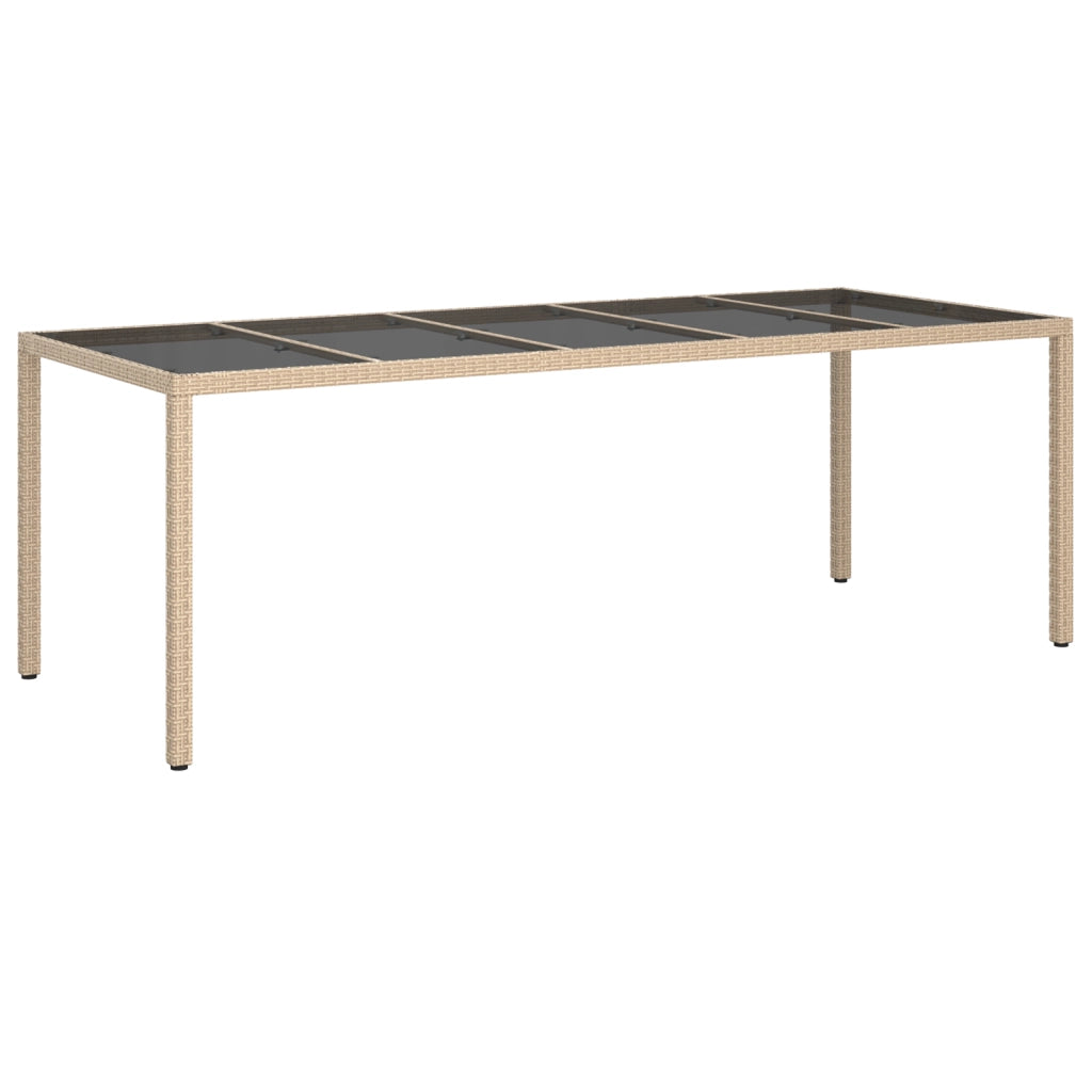 Tavolo da Pranzo da Giardino Beige 250x100x75 cm Polyrattan