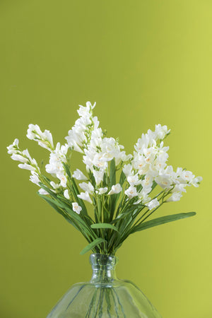 Set 8 Fresia Composta da 2 Fiori Artificiali Altezza 58 cm Bianco