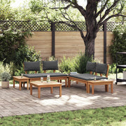 Set Divano da Giardino 3 pcs Marrone e Grigio