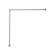 Trade Shop - Bastone Per Tenda Doccia Universale Angolare A L Con Aste 90x90 Cm Argento 79520 -
