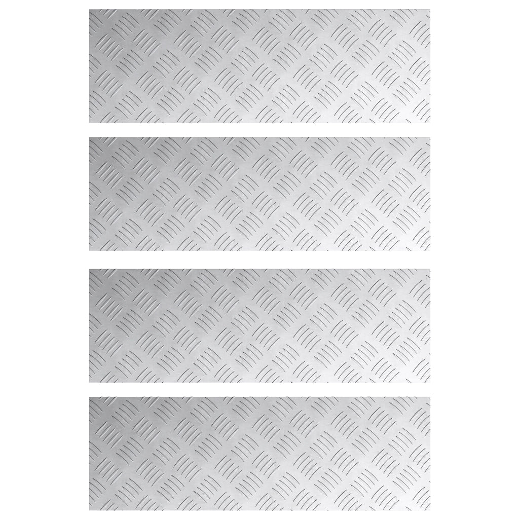 Pannelli Checker in Alluminio 4 pz Antiscivolo 75x25 cm