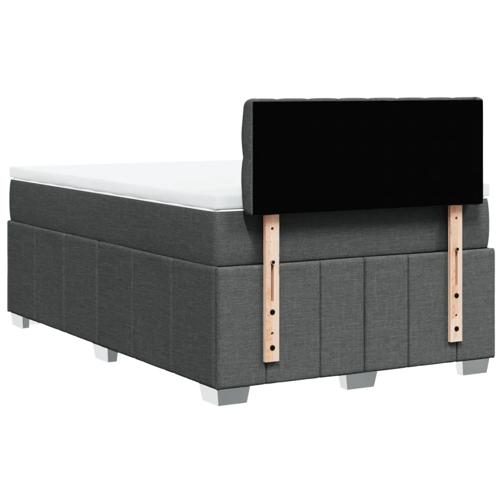 Giroletto a Molle con Materasso Grigio Scuro 120x190cm Tessuto