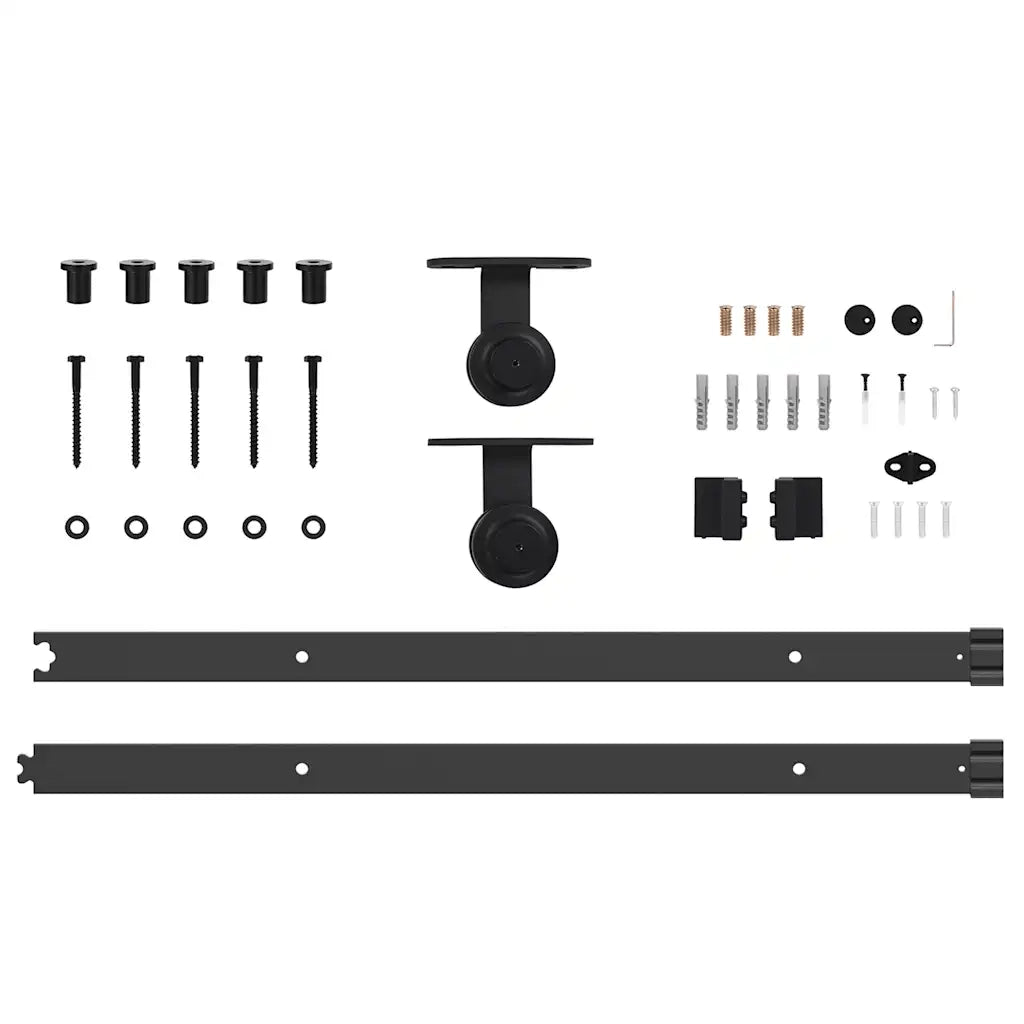 Kit di Binari per Porte Scorrevoli 152,5 cm Acciaio Nero CFW6227594