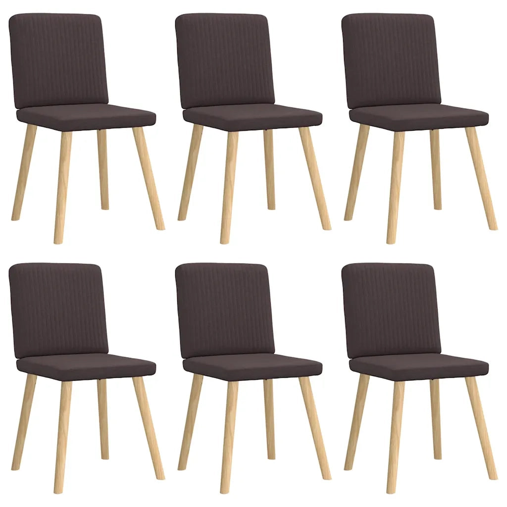 Sedie da Pranzo 6 pz Marrone Scuro in Tessuto 3315571
