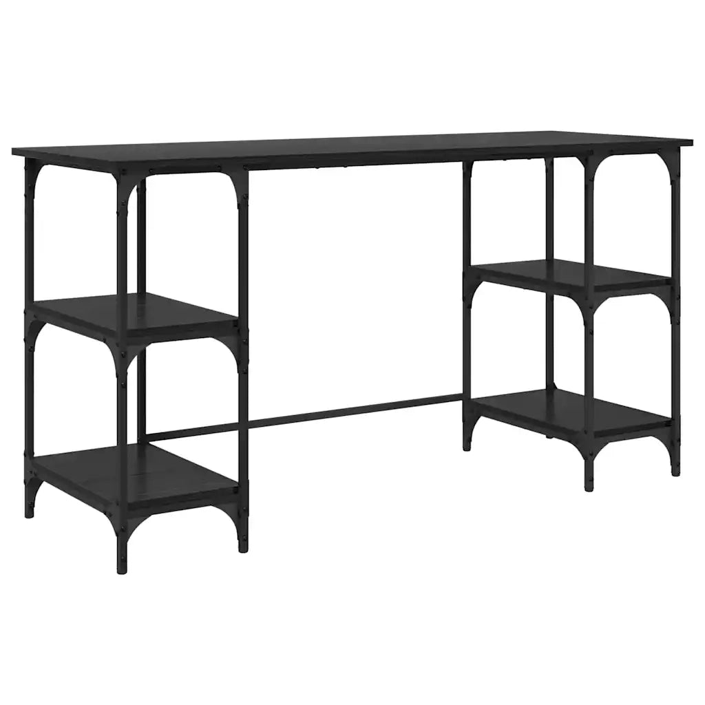 Scrivania Rovere Nero 140 x 50 x 75 cm Legno multistrato