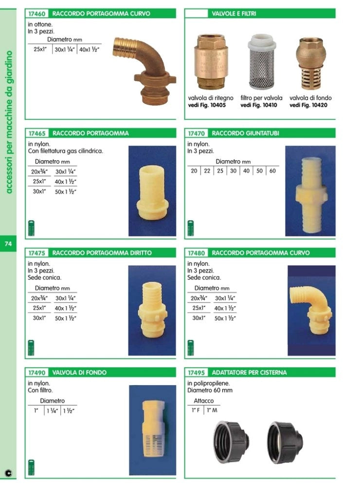 10pz raccordi nylon 3pz diritti art.2044 diametro 1x30mm cod:ferx.13982