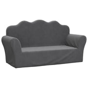 Divano | Divano da soggiorno | Sofa per Bambini a 2 Posti Antracite in Morbido Peluche