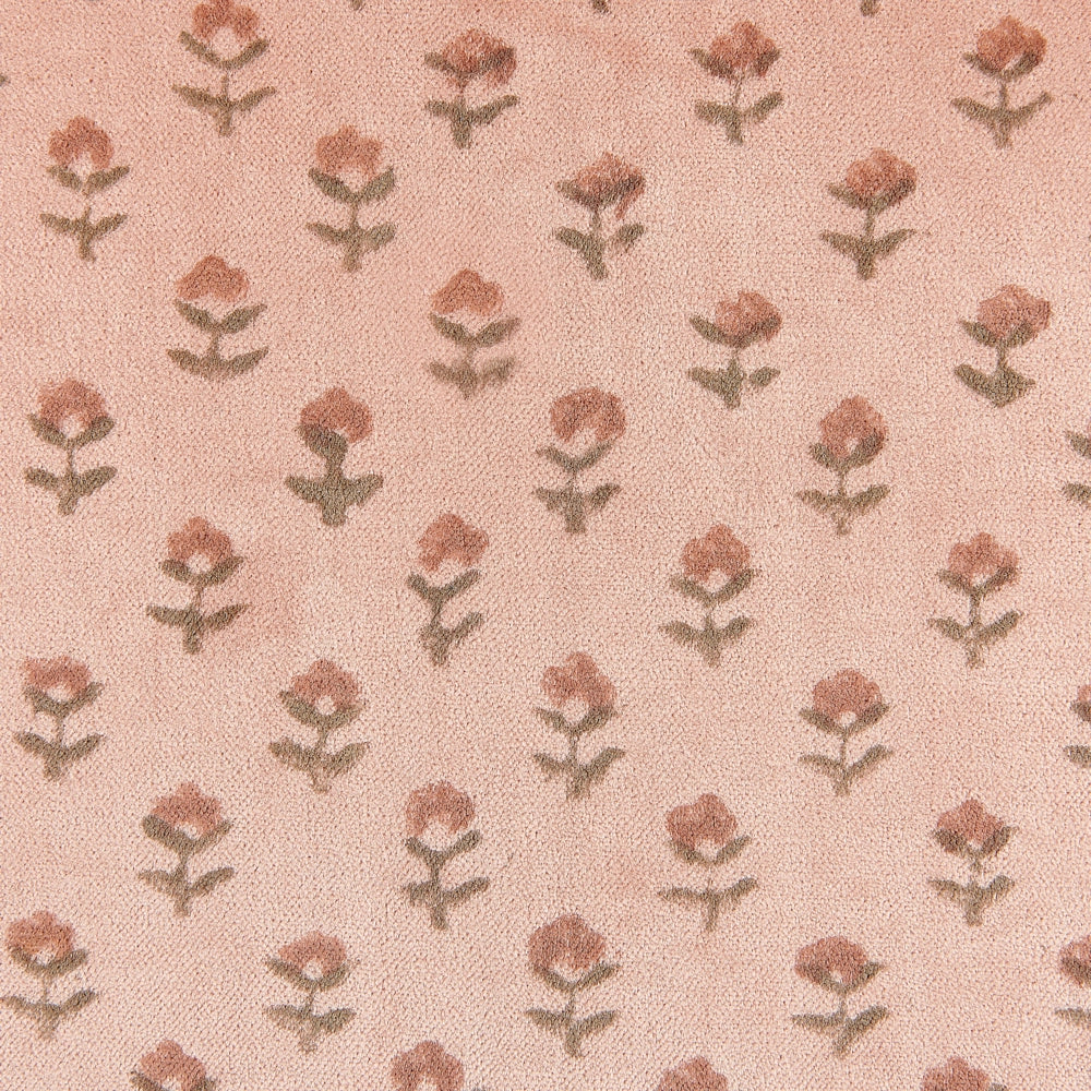 Set di 2 cuscini in velluto con motivo floreale 45x45 cm rosa soggiorno camera da letto stile boho