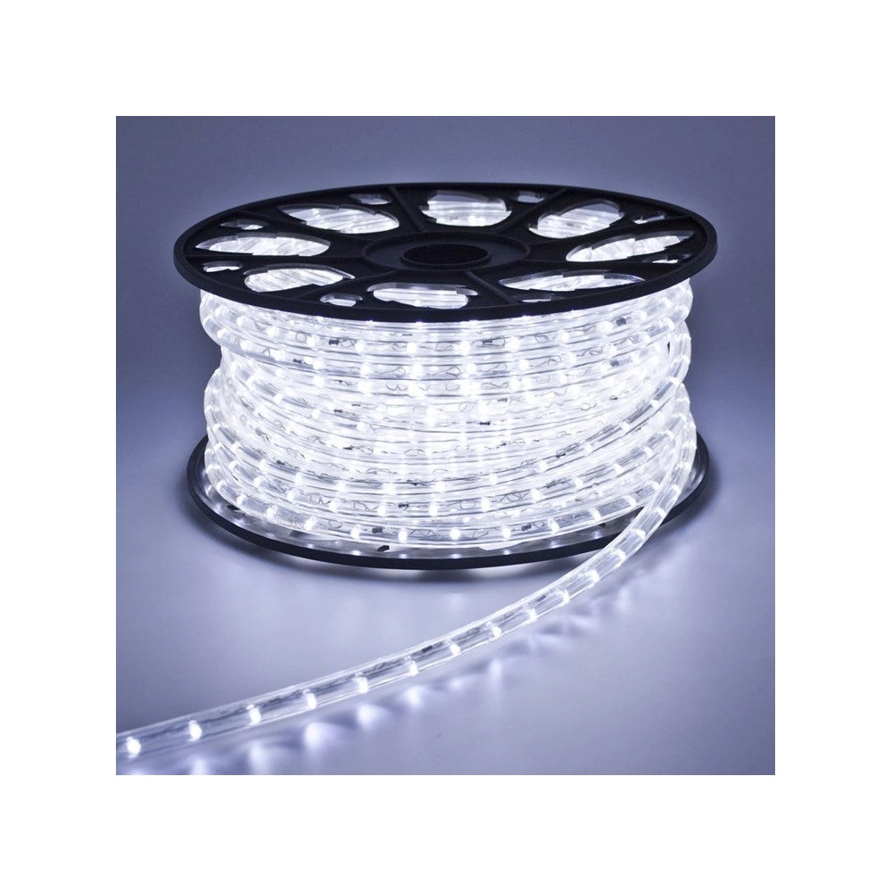 Trade Shop - Tubo Luminoso Led 50 Metri Bianco Freddo Per Uso Esterno Controller 8giochi Luce -