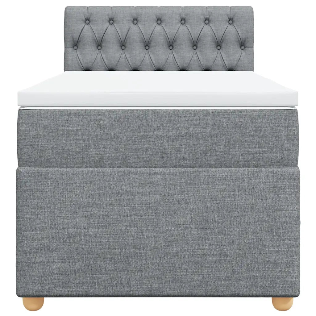 Giroletto a Molle con Materasso Grigio Chiaro 90x190 cm Tessuto 3286542