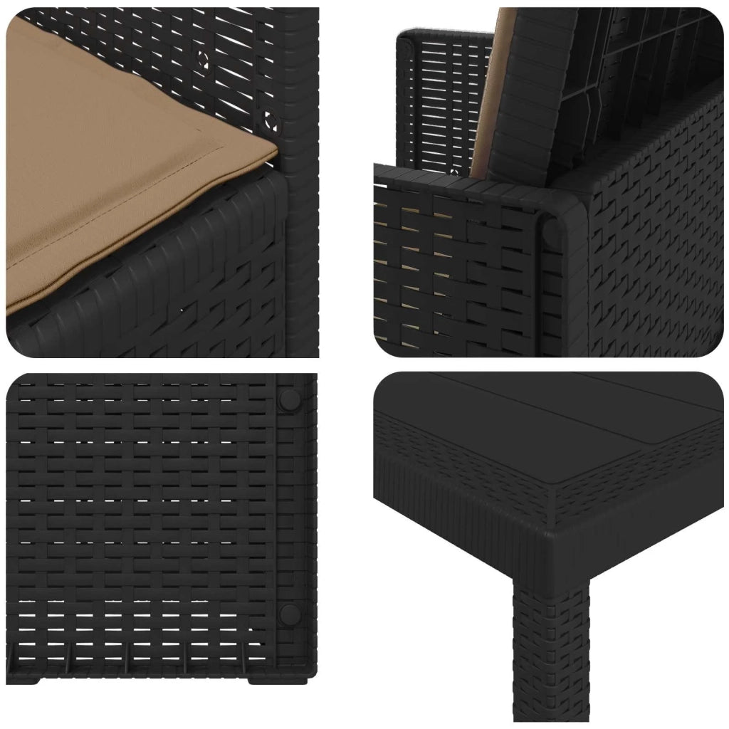 Set da Pranzo per Giardino 7 pcs Antracite e Tortora PP 3430073