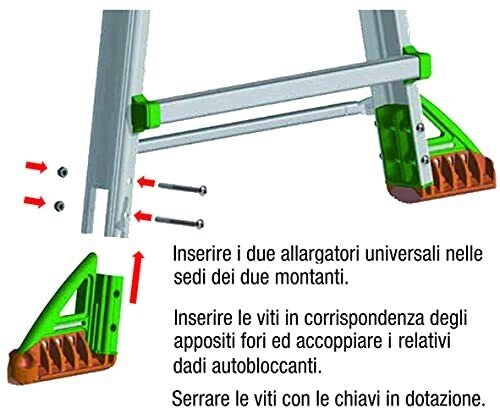 Facal Allargatori Piedini per Scala EUROBRIKO 16 Kit SX DX EN 131.4 Acciaio Antiscivolo 120 Kg