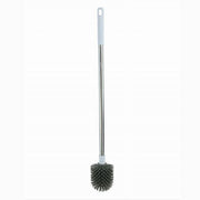Trade Shop - Scopino Wc Spazzola Bagno Setole In Silicone Manico Acciaio Plastica Lungo 87623 -