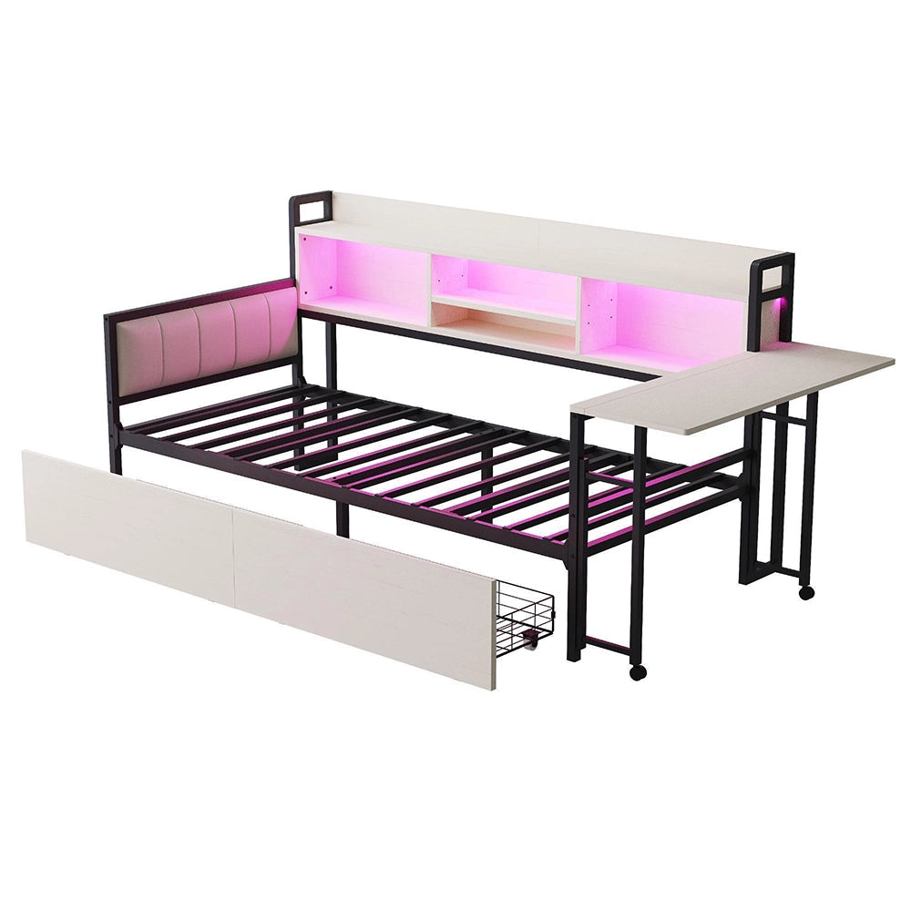 Divano letto ferro 90x200cm?- Xylo - LED scrivania bianco