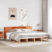 Letto Libreria senza Materasso Marrone Cera 180x200 cm Legno 3323886