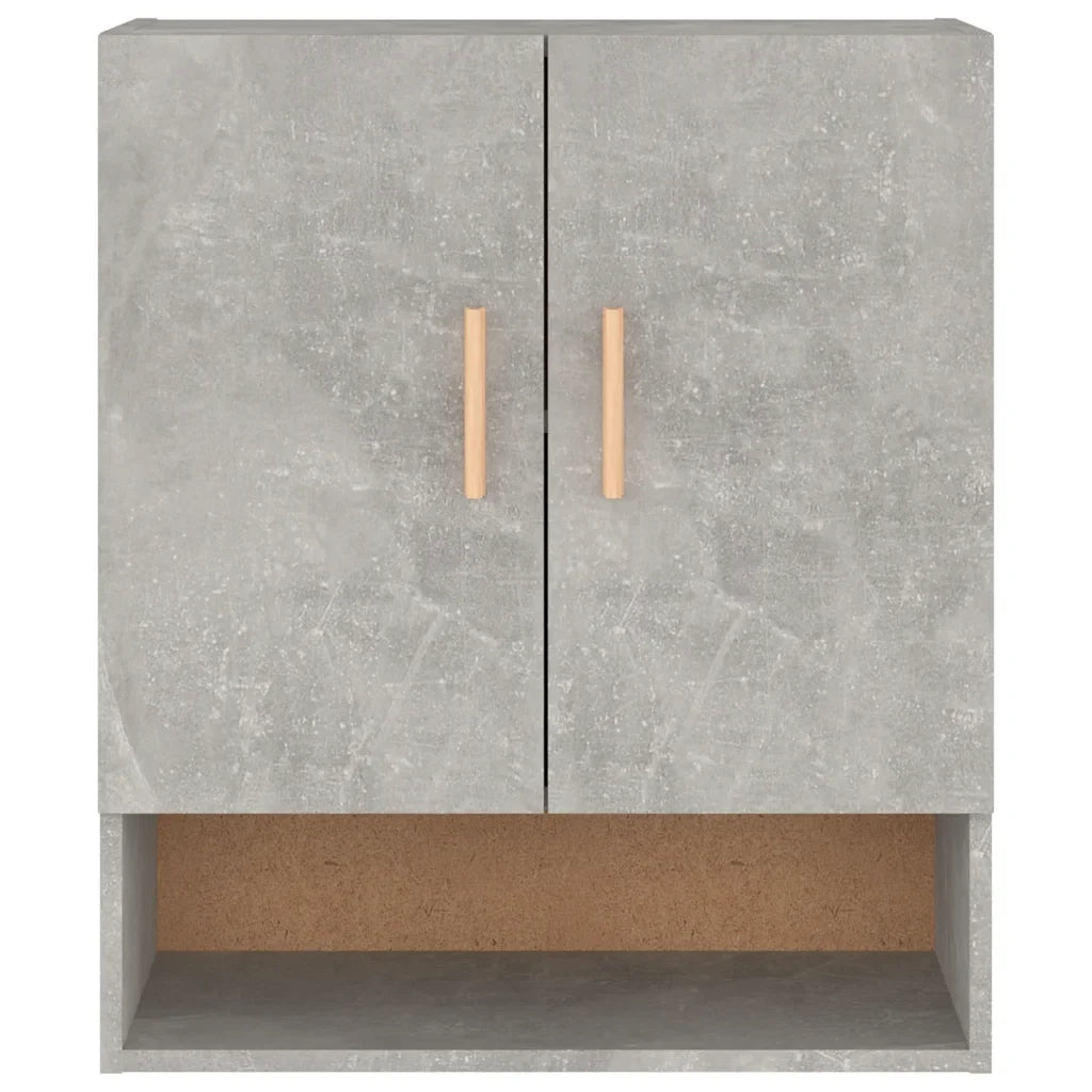 Mobiletto a muro funzionale in stile scandinavo dimensioni 60 x 31 x 70 cm con ampio spazio contenitivo in legno composito grigio cemento. Codice articolo: 02_0048044.