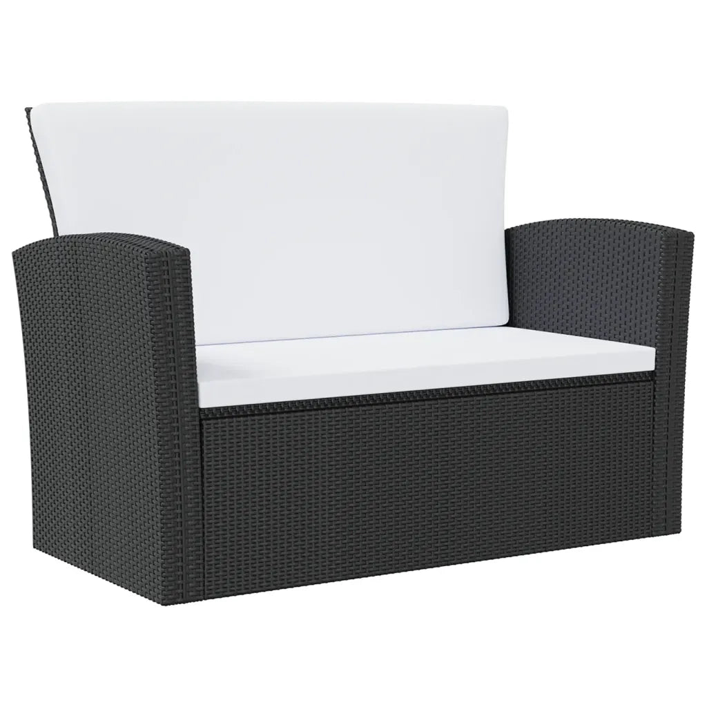 Set Divani da Giardino 8 pz con Cuscini in Polyrattan Nero cod mxl 38612