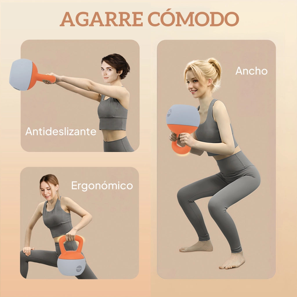 Kettlebell 12 kg Pesa Rusa ¨C zephmum ¨C 21x21x30 cm Arancione e Grigio