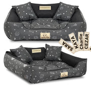 AIO FACTORY 115x95 cm KINGDOG Letto per cani impermeabile personalizzabile Silver Bones