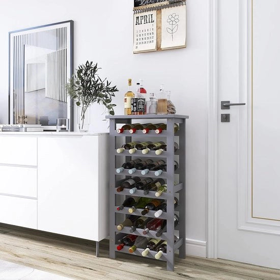 Wijnflessen, stand alone, contenitore per bottiglie con contenitori in vetro, per cucina, bar, sala da pranzo, 28 Bottiglie