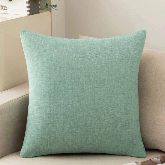 Pacchetto di 2 coprispalliera, comodi cuscini in cotone e lino per divano, divano letto, salotto, casa, coprispalliera liscia (40*40cm) - Verde chiaro