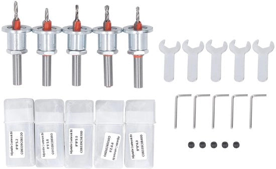 Inseritore adattabile per contorni - Gereadattamento per lavorazione del legno - Materiale resistente all'usura in acciaio legato - Regolazione della profondità costante - Resistente alle sollecitazioni