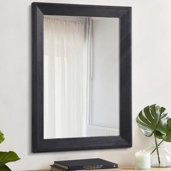 Specchio di parete rustico rettangolare con cornice in legno, specchio decorativo per camera da letto e bagno
