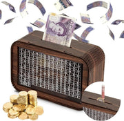 Cassa di Risparmio Personalizzata per Adulti - Bambini - Banca delle Monete e dei Biglietti in Legno