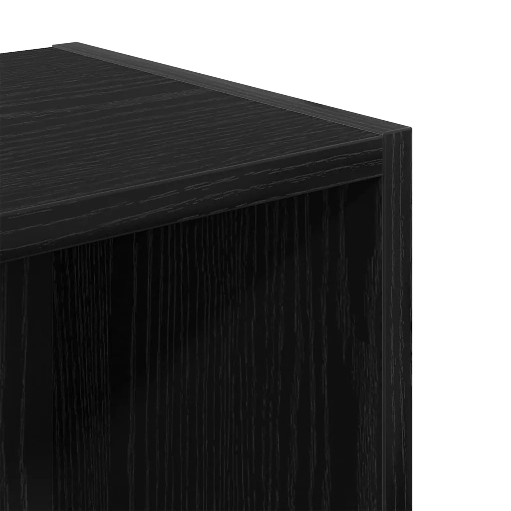 Libreria-Scaffale per Libri-Mobile di Stoccaggio Rovere Nero 31x24x77 cm in Legno Multistrato
