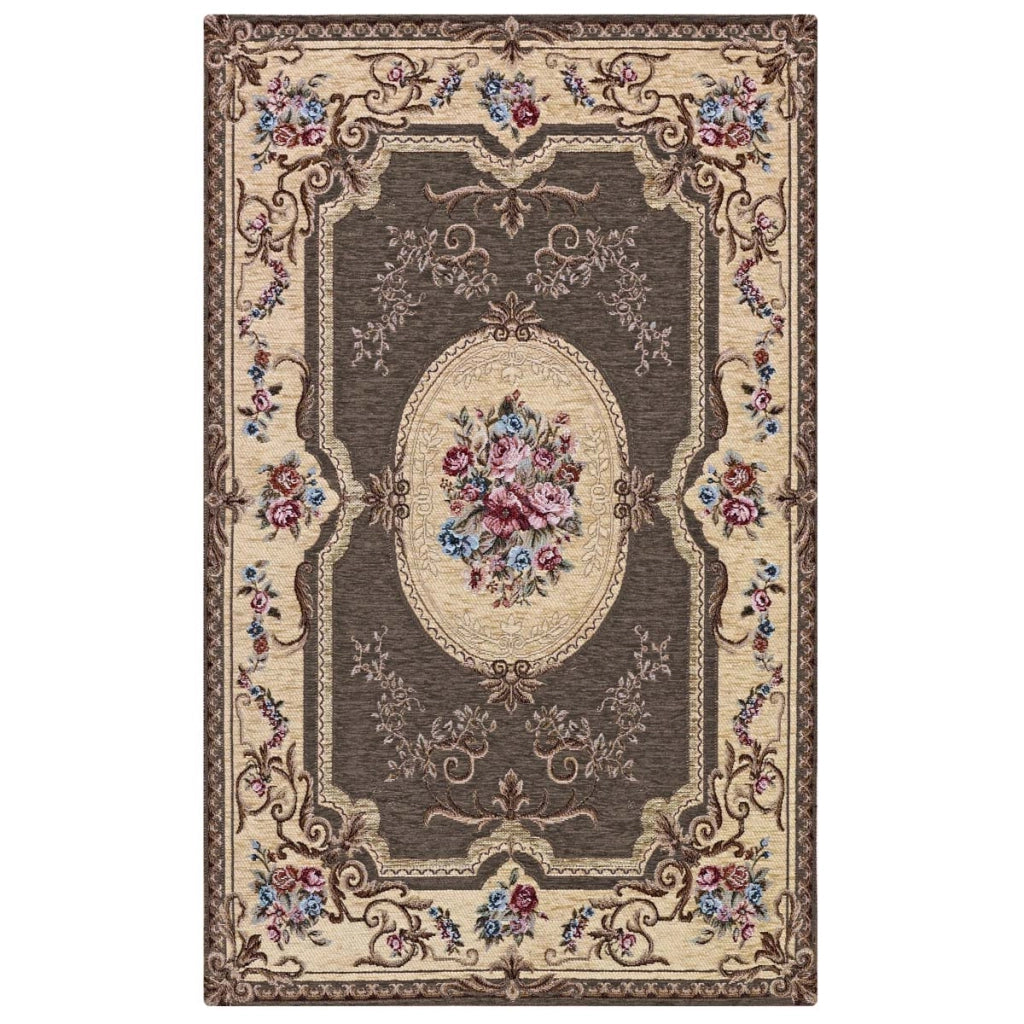 Tappeto AUBUSSON FANGO cm.65x300 passatoia in ciniglia multiuso lavabile antiscivolo