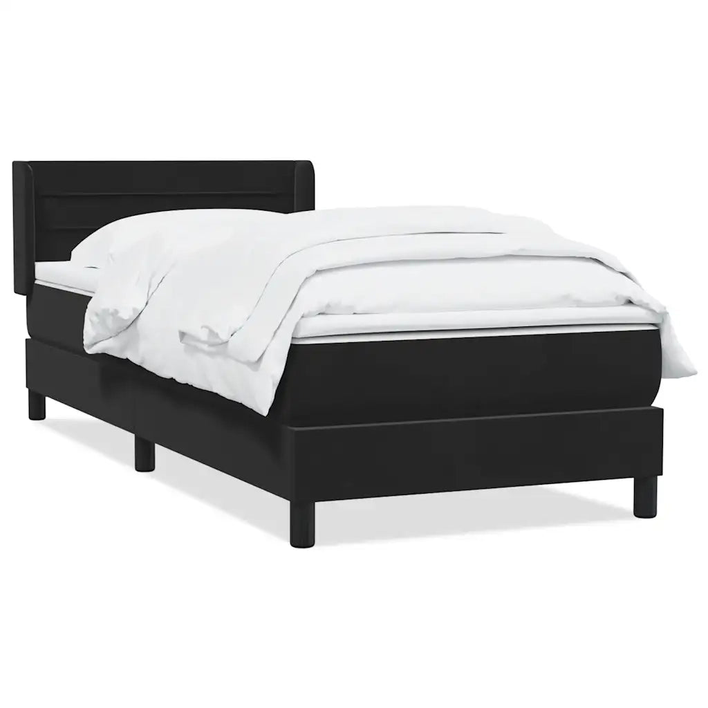 vidaXL Giroletto a Molle con Materasso Nero 80x220 cm Velluto