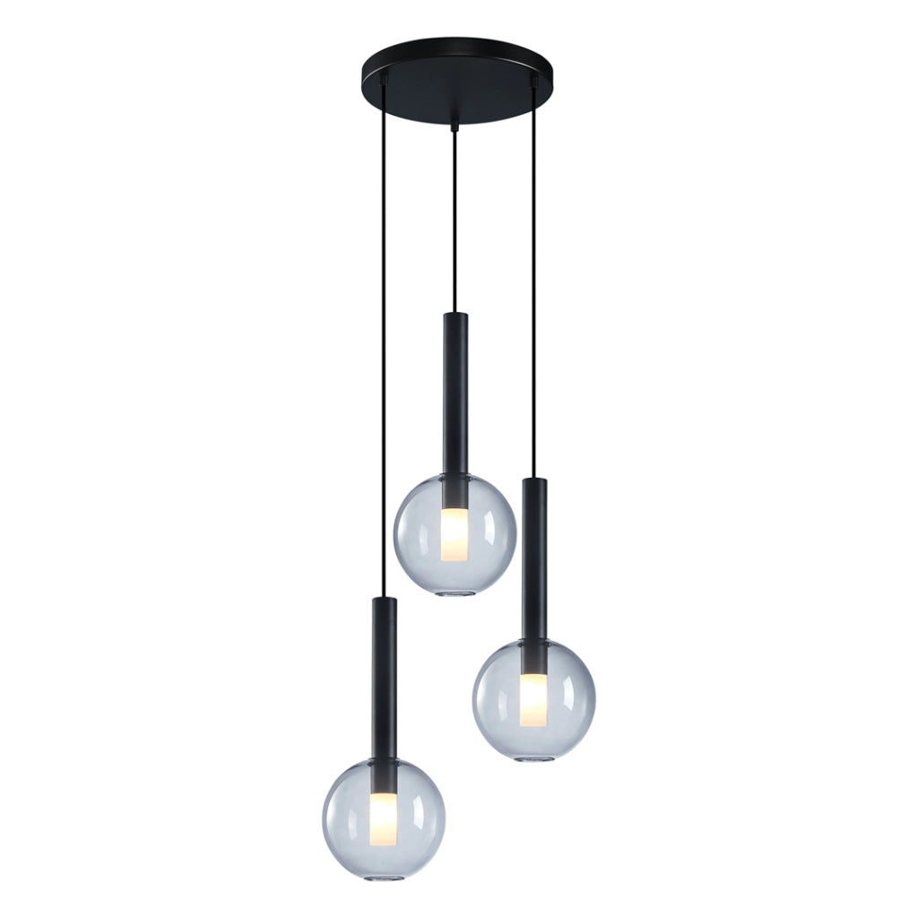 Lampada a sospensione Niko nera Ø35cm 3xG9 Milagro