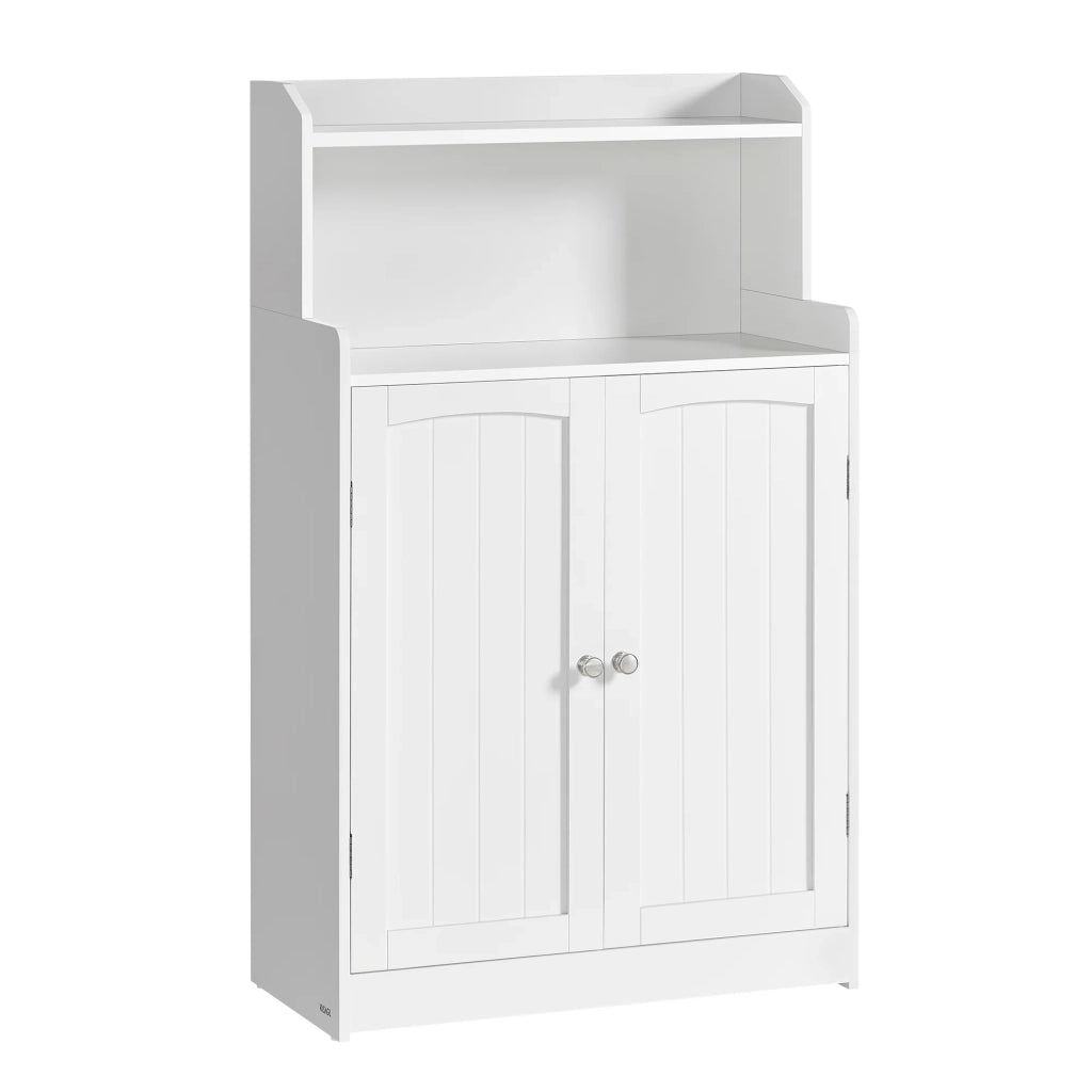Mobiletto da bagno mobiletto portaoggetti mobiletto a 2 ante con 2 ripiani regolabili per sala da pranzo cucina soggiorno 30 x 60 x 100 cm bianco 12_0006479