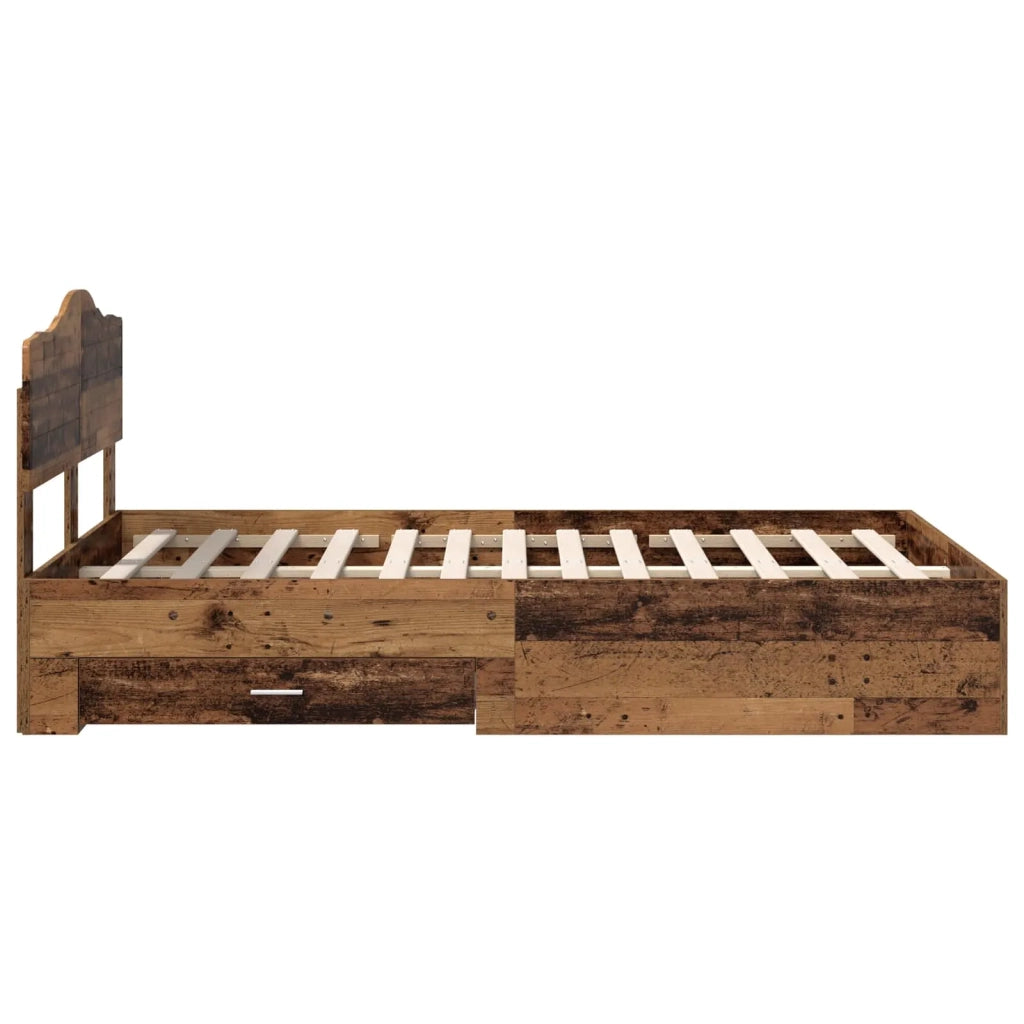 Struttura del letto con testiera Legno vecchio 120 x 190 cm