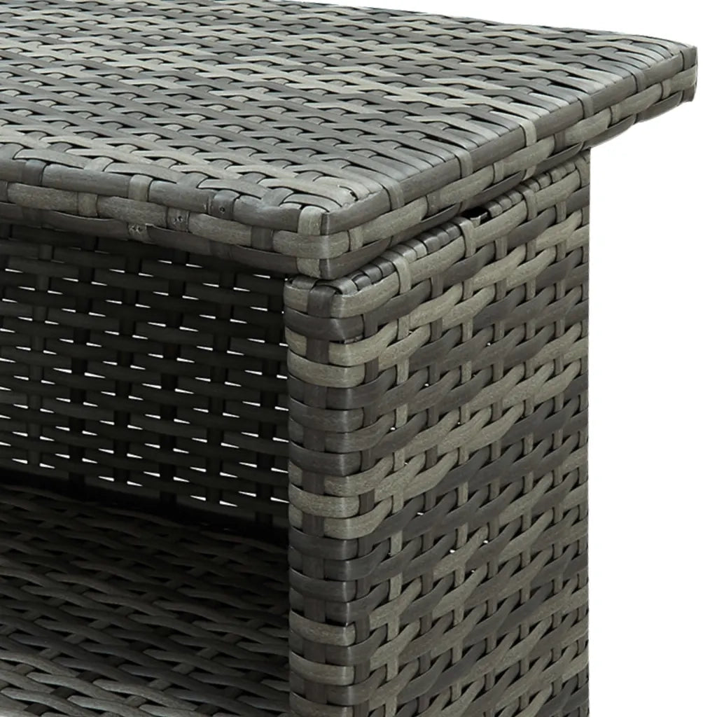 Tavolino da Giardino | Tavolo da Bar per Esterni Grigio 120x55x110 cm in Polyrattan
