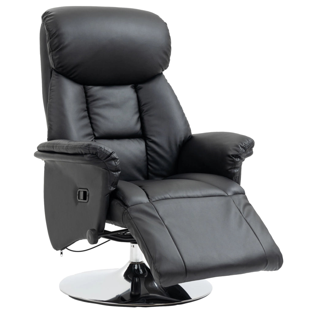 Poltrona relax reclinabile girevole ¨C Xylo ¨C tessuto nero con poggiapiedi regolabile fino 150kg