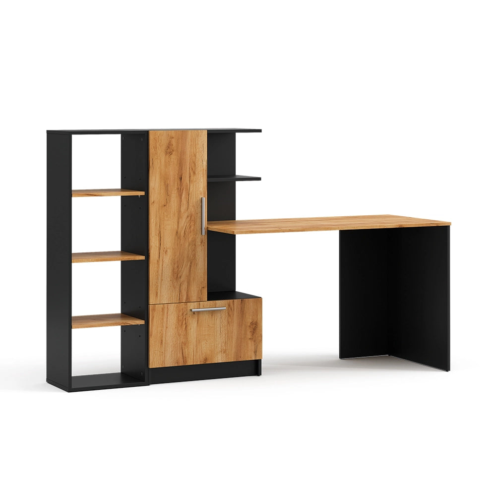 Set scrivania Tomy Antracite/Rovere dorato 150 x 59 cm Set di 2 Vicco