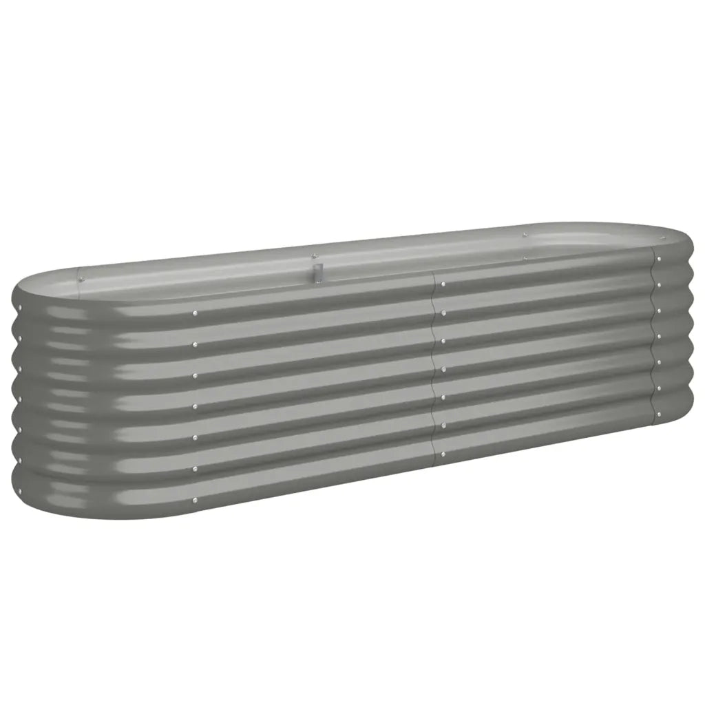 Fioriere | Cassetta per fiori | Letto Giardino Acciaio Zincato 152x40x36 cm Grigio