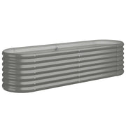 Fioriere | Cassetta per fiori | Letto Giardino Acciaio Zincato 152x40x36 cm Grigio